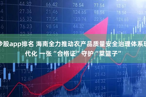 炒股app排名 海南全力推动农产品质量安全治理体系现代化 一张“合格证”守护“菜篮子”